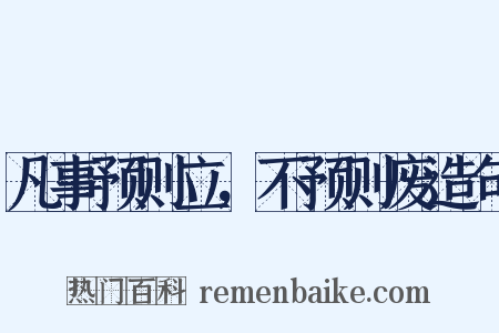 凡事预则立，不预则废造句是什么意思的图片